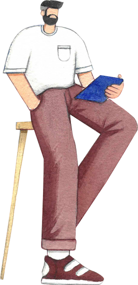 Man Using a Tablet Elementor Illustration 
